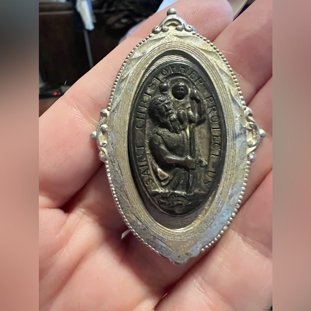 Antique Saint Christopher clip